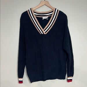 The Upside Josie Striped Trim Sweater Small